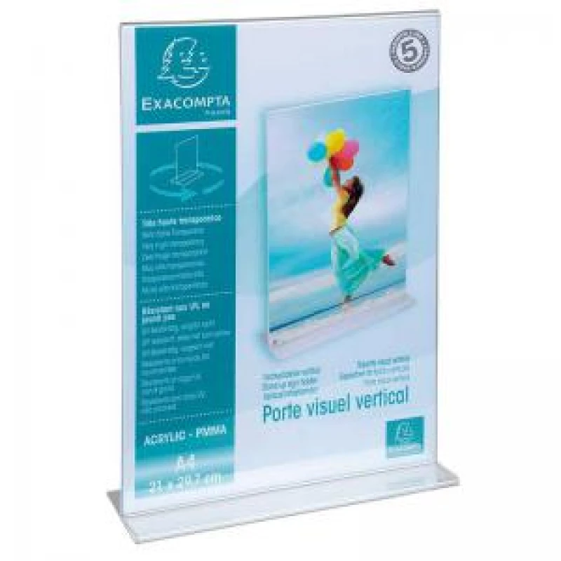 Image of Exacompta Upright Sign Holder A4 Clear Acrylic 84158D