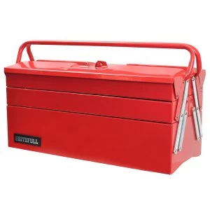 Image of Faithfull Metal Cantilever Toolbox with 5 Trays - 40cm (16in)