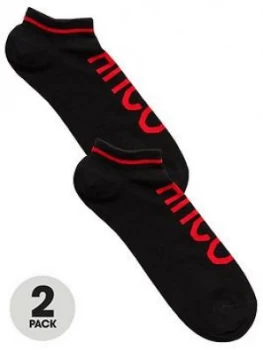 Image of Hugo Boss 2 Pack Trainer Liner Socks Black Size 43-46