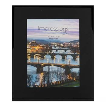 Image of 6" x 8" - Impressions Plain Black Glass Photo Frame