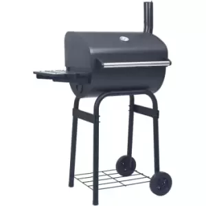 Image of Charcoal bbq Grill Smoker with Bottom Shelf Black Vidaxl Black