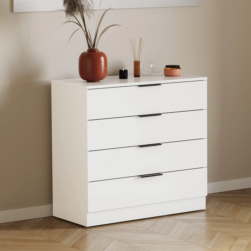 Image of Lassic Trega 4 Drawer Chest of Drawers White unisex 4 Drawer