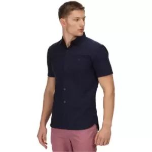 Image of Regatta Mens Mikel Coolweave Cotton Short Sleeve Shirt S- Chest 37-38' (94-96.5cm)