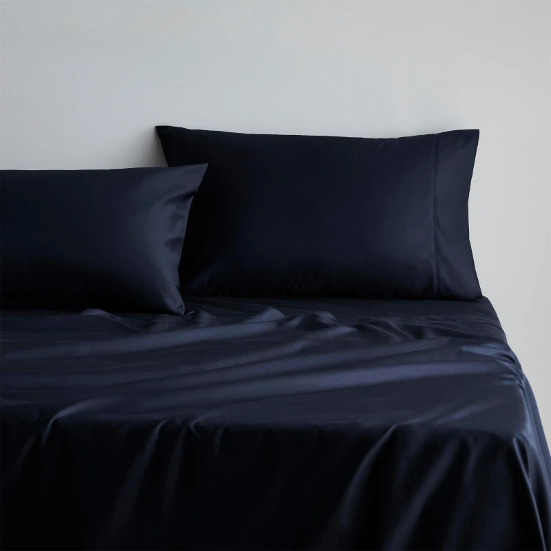 Image of Sheridan 1000tc Cotton Sateen Fitted Sheet - Blue Blue One Size
