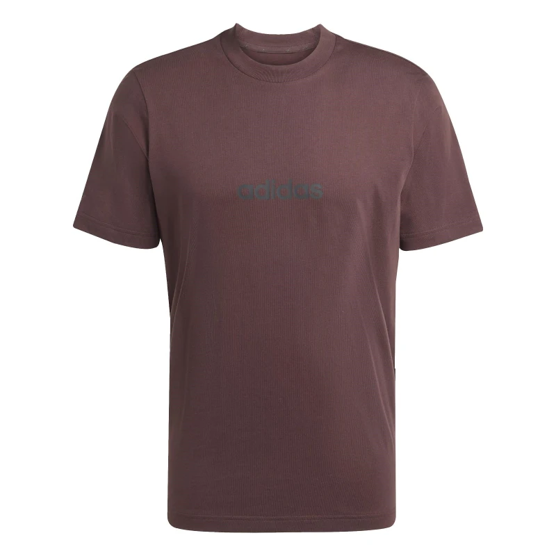 Image of Adidas SPORTSWEAR Essential Linear Logo Short-Sleeved T-Shirt Brown Men S;XL;L;M;XS