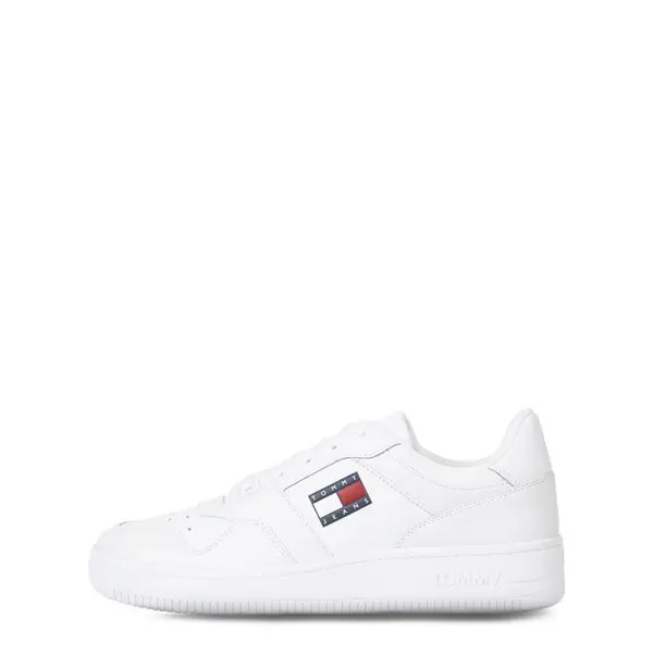 Image of Tommy Jeans Retro Leather Basket Trainers - White 9