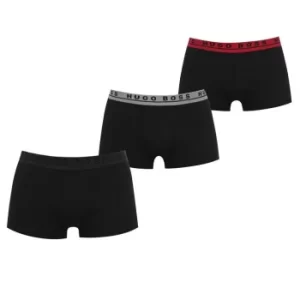 Image of Hugo Boss 3 Pack Logo Boxer Trunks Black Size L Men