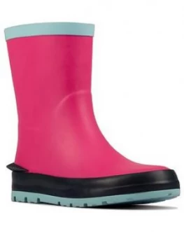 Image of Clarks Mudder Run Toddler Wellington Boots - Pink