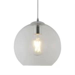 Image of Balls 1 Light Dome Ceiling Pendant Chrome, Clear Glass, E27