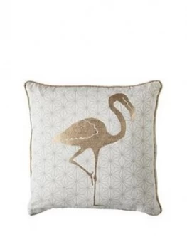 Image of Gallery Golden Geo Flamingo Cushion