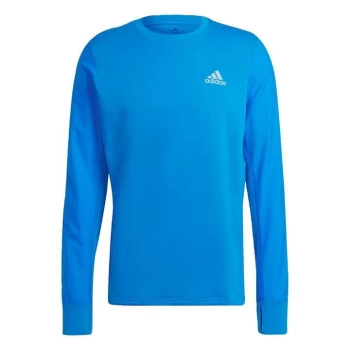 Image of adidas Fast Reflective Crew Sweatshirt Mens - Blue Rush / Reflective Silver