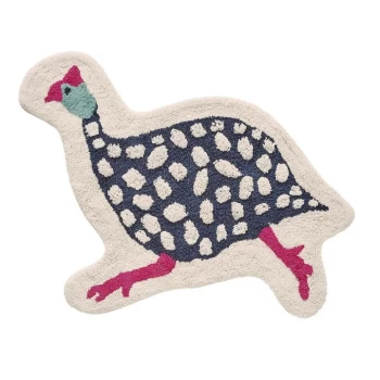 Image of Joules Guinea Fowl Bath Mat - Turquoise
