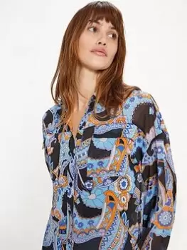 Image of Oasis Paisley Chiffon Shirt - Multi, Size 12, Women
