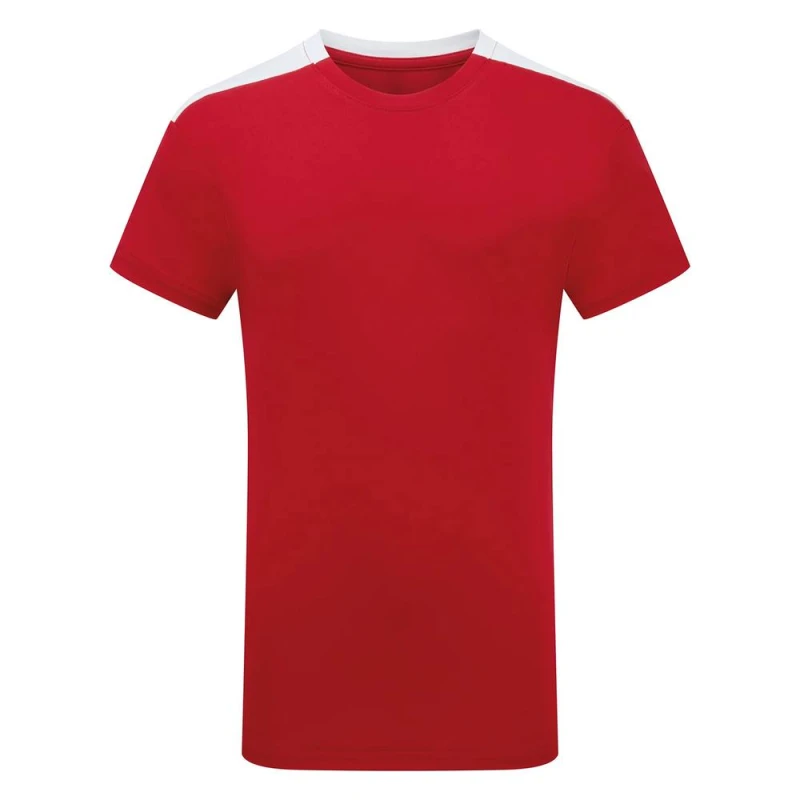Image of TriDri Performance Contrast T-Shirt in Red Size: 12-13 Years Red Unisex 12-13 Years