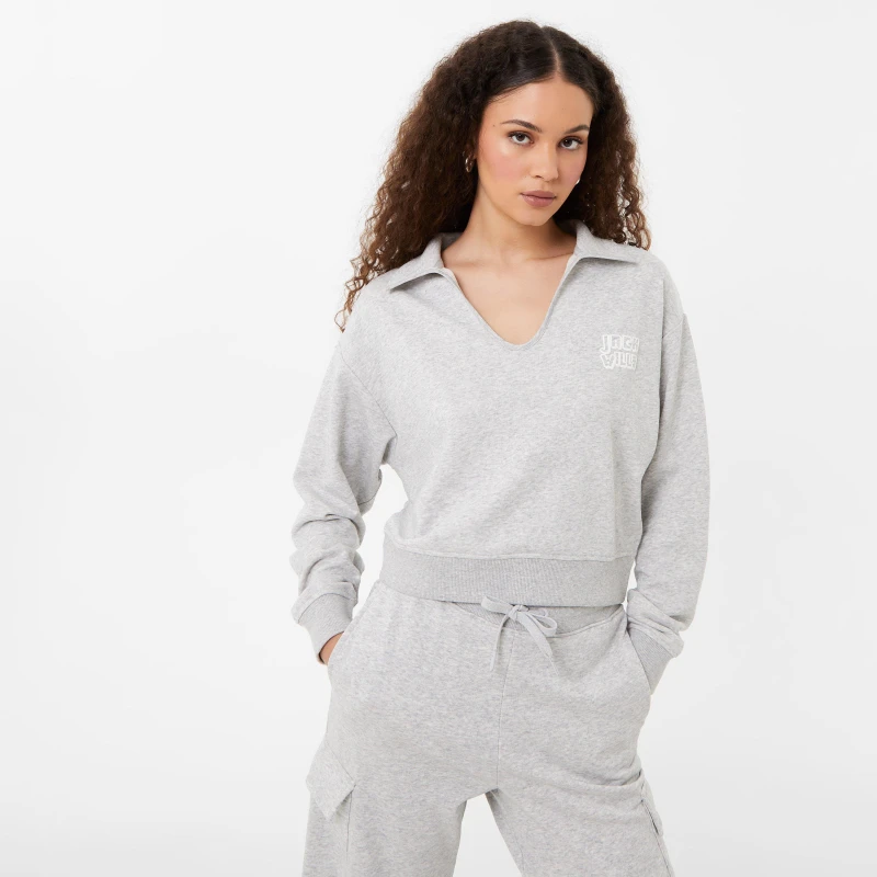 Image of Jack Wills Open Collar Sweater - Grey Grey 6