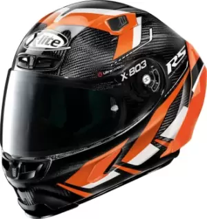 Image of X-Lite X-803 RS Ultra Carbon Motomaster Helmet, black-white-orange, Size S, black-white-orange, Size S