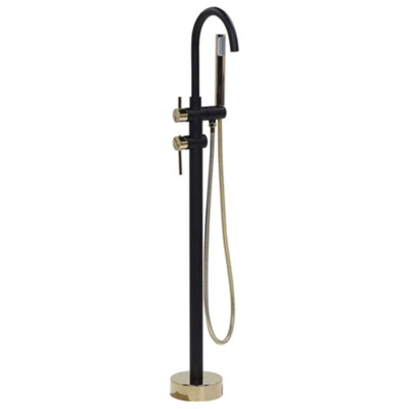 Image of Beliani Freestanding Bathtub Faucet Tugela Black/ Gold