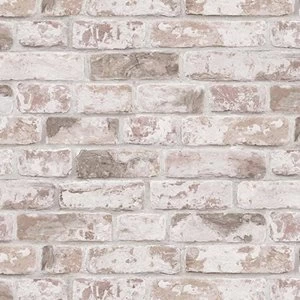 Image of Fresco Distressed Brick Pastel Wallpaper Paper