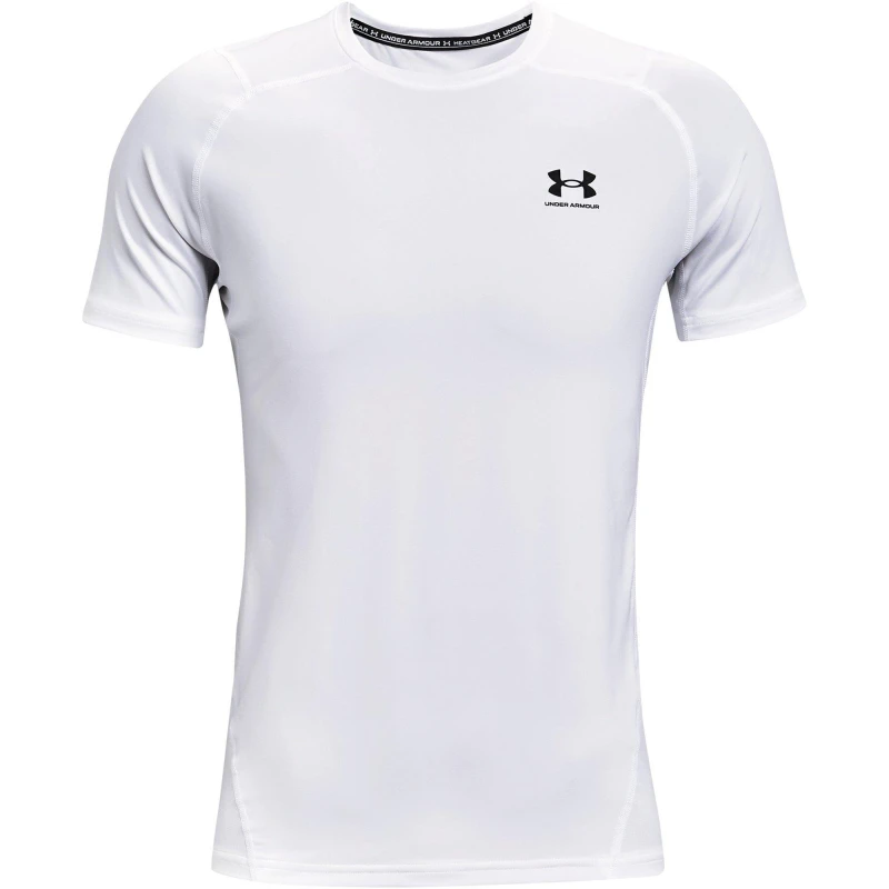 Image of Under Armour Armour HeatGear Fitted Short Sleeve Mens - White White L