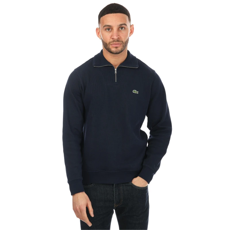 Image of Lacoste quarter Zip Fleece - Blue Blue 3XL