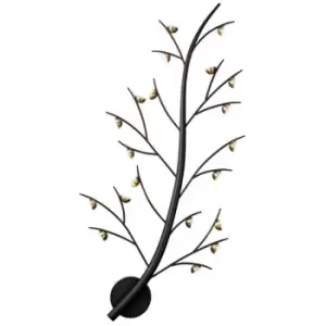 Image of Luminosa Lighting - 20 Light Wall Lamp, 20 x 3W LED, 3000K, 3300lm, Black, Antique Brass