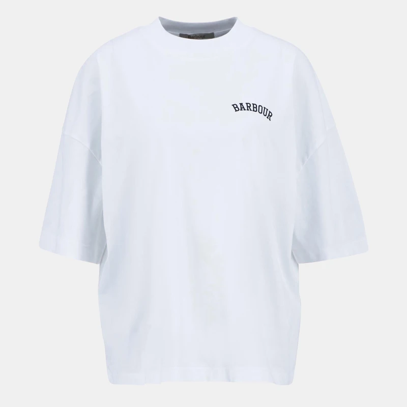 Image of Barbour Claydon Oversized T-Shirt White female 14 (L)