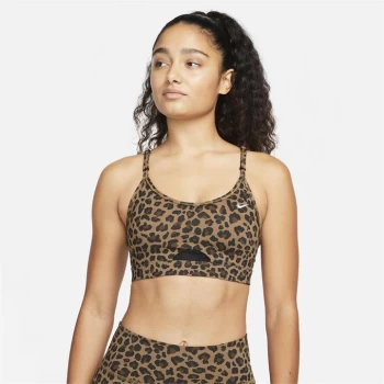 Image of Nike AOP Indy Bra Womens - Brown Leo