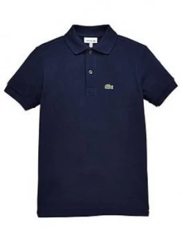 Image of Lacoste Boys Short Sleeved Classic Pique Polo, Navy, Size 4 Years