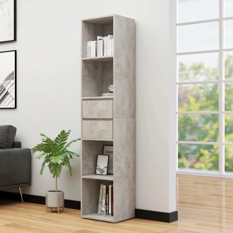 Image of VIDAXL Book Cabinet Concrete Grey 36x30x171cm Engineered Wood Vidaxl 8720286016657