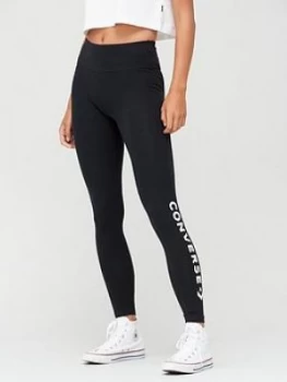 Image of Converse High Waisted Wordmark Legging - Black, Size L, Women