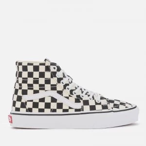 Image of Vans Womens Sk8-Hi Tapered Checkerboard Hi-Top Trainers - Black/True White - UK 3