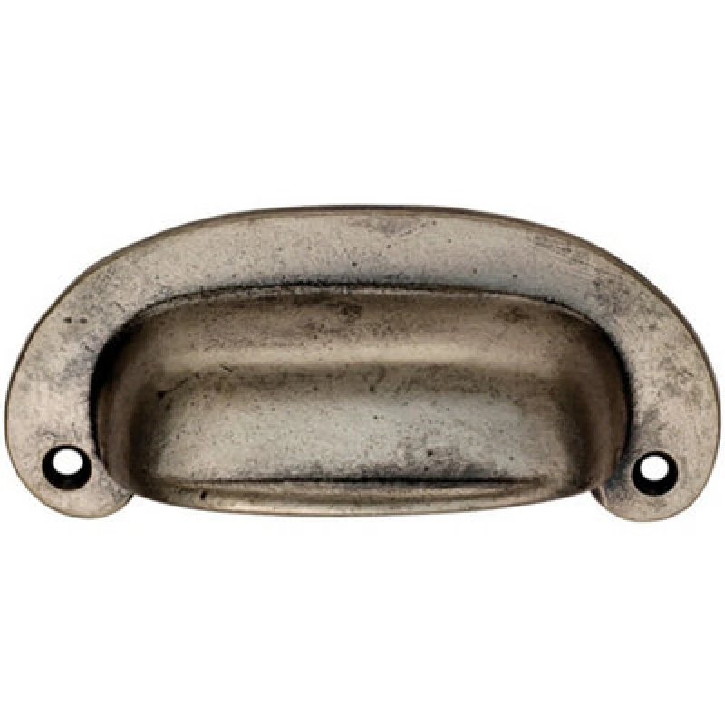 Image of Loops Oval Plate Cabinet Cup Handle 106 x 44.5mm 87mm Fixing Centres Pewter Multi unisex