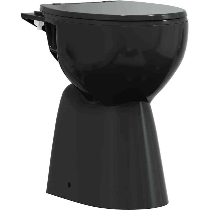 Image of VIDAXL Vidaxl - Rimless Toilet 7cm Extra Height Soft Close Ceramic Black 8720286021019