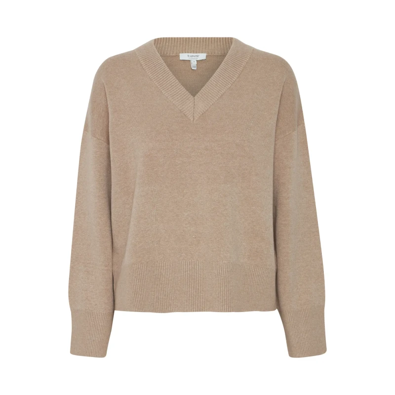 Image of b.Young Womens v-neck sweater b.young Otari Beige Female S