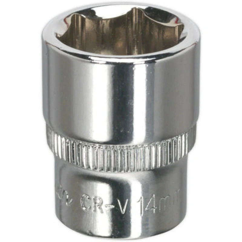 Image of Loops 14mm Forged Steel Drive Socket - 1/4" Square Drive - Polished Chrome Vanadium Metallics