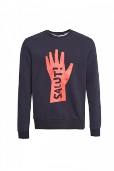 Image of Mens French Connection Hi Sweatshirt Blue