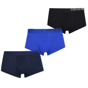 Image of Emporio Armani 3 Pack Trunks - Blue