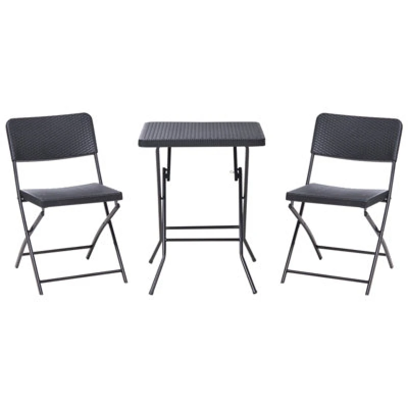 Image of Beliani Bistro Set Folding Trappeto Black
