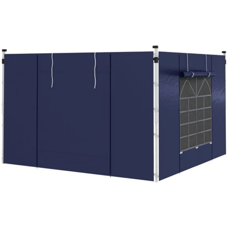 Image of Outsunny Outsunny 3x3(m) or 3x6m Pop Up Gazebo Side Panels Replacement, 2 Pack, Blue
