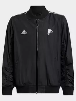 Image of Boys, adidas Pogba Bomber Jacket, Black/White, Size 11-12 Years