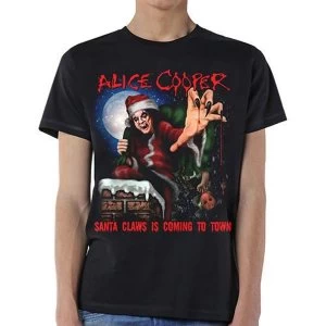 Image of Alice Cooper - Santa Claws Unisex Small T-Shirt - Black