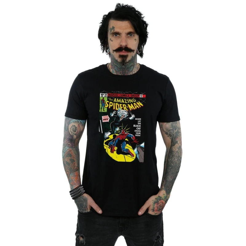 Image of Marvel Marvel Men Spider-Man Black Cat Cover T-Shirt Size: Small Black S Male 5057972385920