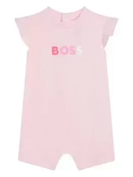 Image of BOSS Baby Girls Short All In One Romper - Pale Pink, Pale Pink, Size 6 Months