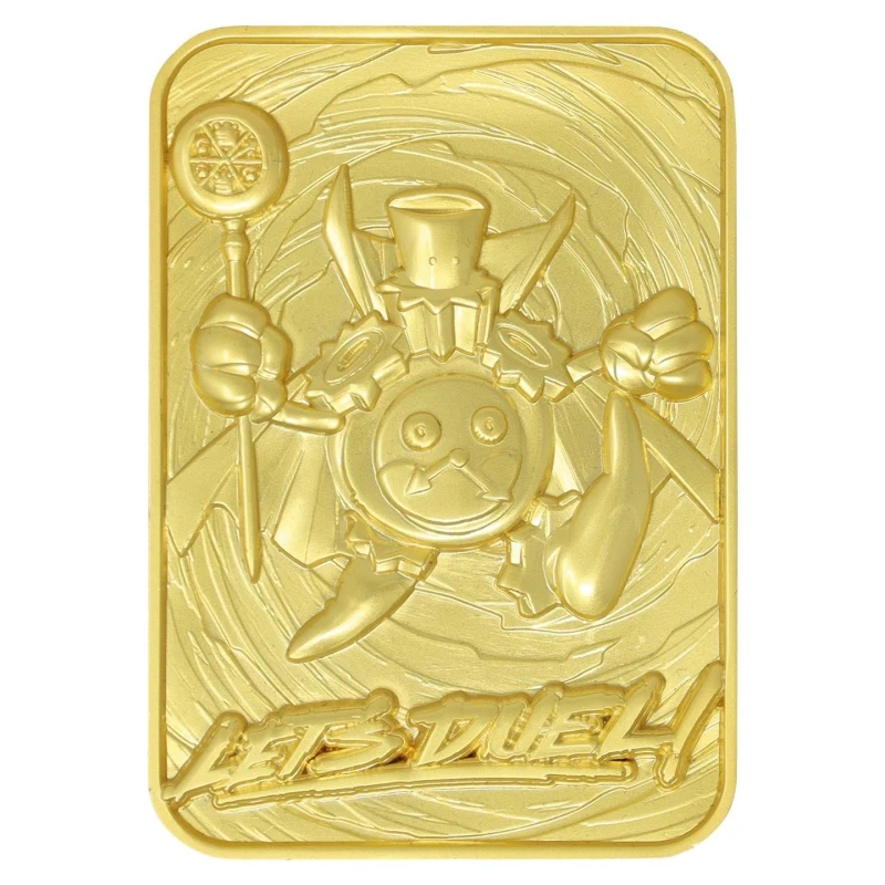 Image of Yu-Gi-Oh! Limited Edition 24k Gold Plated Time Wizard Metal Card Metallic Gold unisex