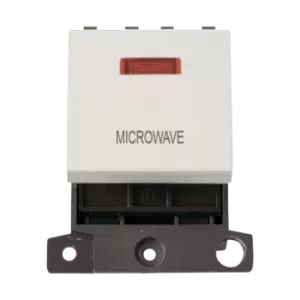Image of Click Scolmore MiniGrid 20A Double-Pole Ingot & Neon Microwave Switch White - MD023PW-MW