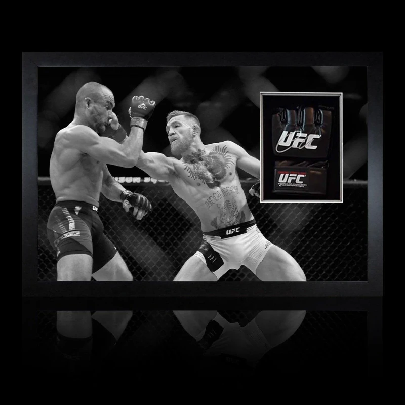 Image of The Fan Cave Conor McGregor vs Alvarez Signed UFC Mitt Iconic F Black unisex 480mm x 69