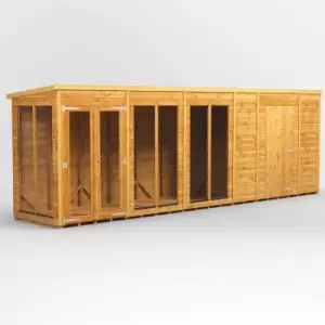 Image of 20X4 Power Pent Summerhouse Combi Including 6ft Side Store