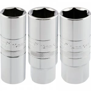 Image of Draper 3 Piece 1/2" Drive Spark Plug Socket Set 1/2"