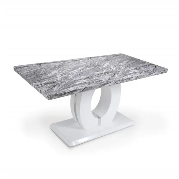 Image of Shankar Neptune Marble Effect Grey/White Dining Table - Multi 9015077