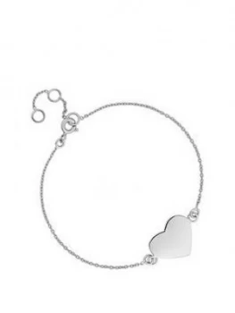 Image of Simply Silver Sterling Silver Personalised Engravable Heart Disc Bracelet